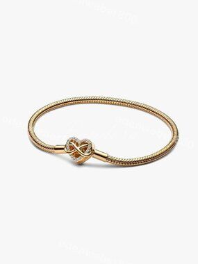 Pandora Sparkling Infinity Heart Clasp Snake Chain Bracelet